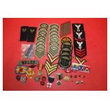 Large Group of Military Medals Badges and