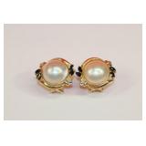 14kt yellow gold Mabe Pearl Earrings featuring