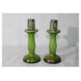 Loetz Art Nouveau Pair of iridescent