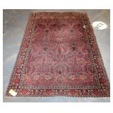 Handmade Sarouk Rug 49.5' x 75.5' w/ 3' hole