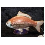 Royal Crown Derby Gold Carp Imari Paperweight.