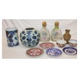 11pc Chinese Dragon; porcelain vases, cylinder