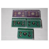 5 US Proof Sets, 1987-89-96-97-98 in original