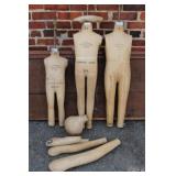 3 Antique Wolf odel Froms w/ cloth bodies