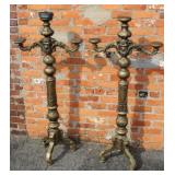 A pair of Antique Guiltwood Floor Candelsbras