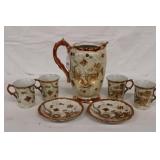 7pc japanese Kutani Water Pitcher w/ no lid,