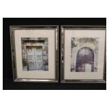 2pc Archectrectial Photos in mirror border frame