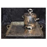 2pc Silverplate Ice Bucket & tray
