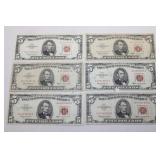 $5 Bills 1963 Red Notes