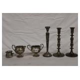 6pcs Weighted Sterling Silver Candle Sticks,