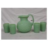 Mosser 5pc Gigi Jadeite Pitcher w/ 4 tumblers