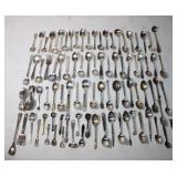 Approx.  90 Silverplate spoons, mostly Demitasse.