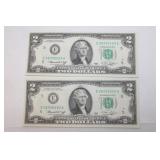 2 1976 $2 Bills Conseq 683/682