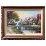 Thomas Kinkade Cobblestone Bridge Print on Canvas
