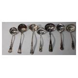7 ï¿½ Silverplate punch & soup ladles, mostly