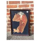 Art Deco Embossed Sillhouette framed Lady w/