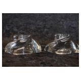 Pair of Val St. Lambert Free Form Candlesticks.