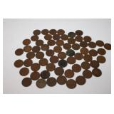 63 Indian Head Pennies, nice, circulated
