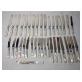 38 Mother of Pearl Handled Knives. Some