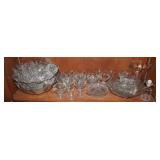 65 Pcs. Heisey crystal, various patterns; cups, pu