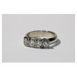 14kt White Gold Diamond Band w/ 4 Round Brilliant