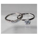 2pcs 925 Sterling Silver Travel Wedding Sets