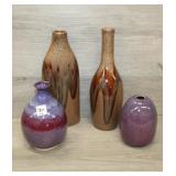 4pcs Art Pottery Vases