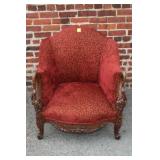 Nicely Carved Goose Neck Antique Chair