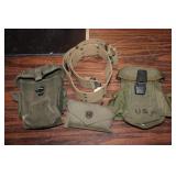 4pc WWII Pistol Belt, First Aid Carrier, Small
