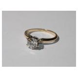 14K YG Diamond Solitare Ring size 5 1/2