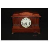 Wooden Emperor Wind up Mantel Clock w/ Key