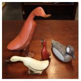 4 Vintage Decorative Decoy Ducks