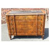 Mid Century French 4 drawer Chest w/ repaired leg