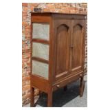 Antique Oak Pie Safe w/ Six punched Tins