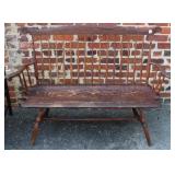 Antique Oak Pindle Back Bench 52' wide from