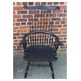 Windsor Black Fan-Back Armchair Carved Knuckles