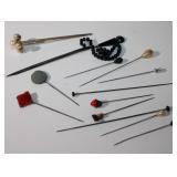 13 Vintage Hat Pins, Pepsi-Cola Bottle Opener,