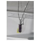 NWT spinning sterling 4-sided gemstone pendant: