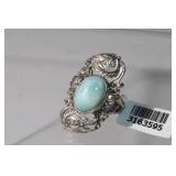 NWT Larimar Indonesia large sterling ring, 1.25ï¿½