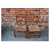Pair of Shaker Ladderback Antique Chairs