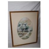 Original signed Watercolor 'Cows by Road'