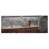Large Lot of Antique Pattern & Etched Glass