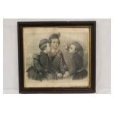 20th Century French School 3 Children in Uniform
