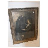 Victorian Print Man with Horse and Dog