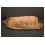 Vintage Wooden Dough Bowl, 26 x 14 inches