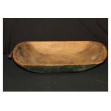 Vintage Wooden Dough Bowl, 19.75 x 11.25 inches