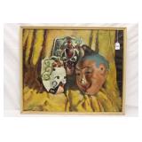 Isabel Moncayo Oil on Canvas 'Halloween Gossipers'