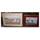 2pc Prints; A Nice Beach Print 'Two Chairs on the