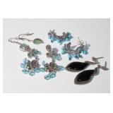 4 Pair 925 Stelring Silver Pierced Earrings