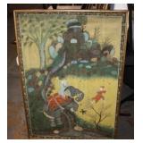 Oil on Canvas Vintage Mughal Style Indian Painting